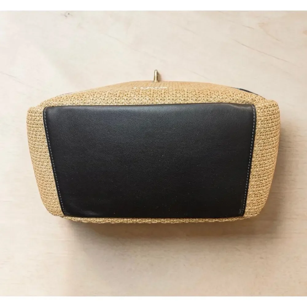 NWT Coach CAL87 Straw Hadley Turnlock Tote & CAP25 Straw Double Zip Wristlet - Picture 5 of 13